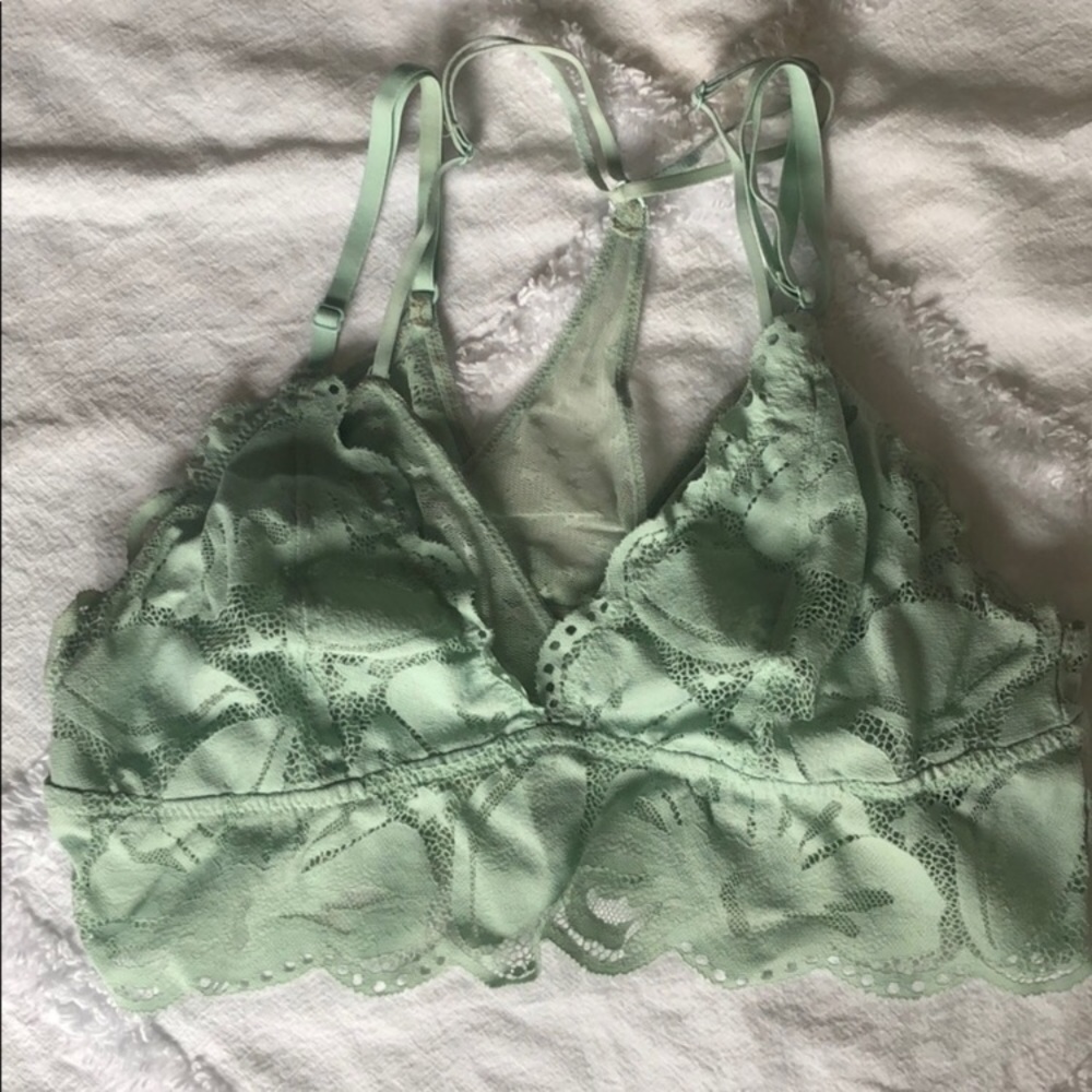 Aerie Mint Green Strappy Lace Bralette